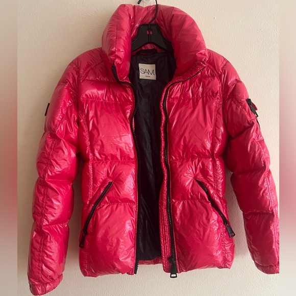 SAM. Girls Freestyle Goose Down Puffer Jacket Fuschia Size 14 - Picture 5 of 13